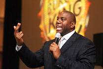 Magic Johnson Modeling with a Brand New Car